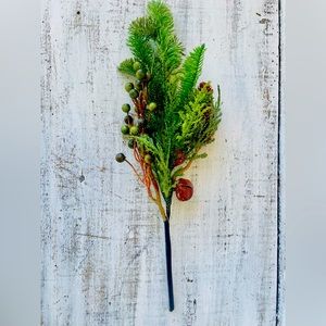 *Pine, Bells and Berries Artificial Pick, 18”